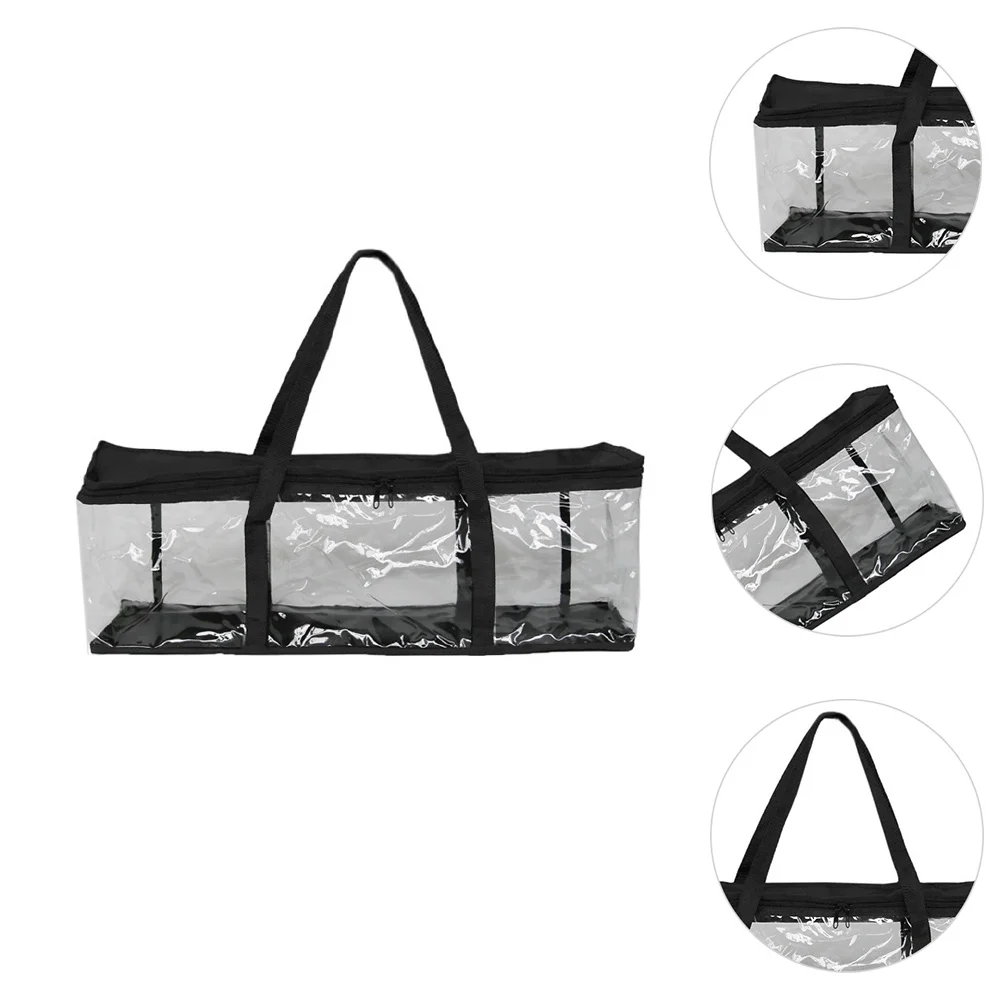 Book Storage Bag Clear Dvd Organizer Case Dual Zipper Closure Portable Carry Handles For Cd Dvd Media Collection Folder