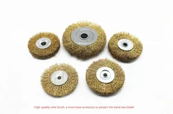Accesorios para Sierra de banda, cepillo de alambre, Bola de limpieza, ruedas de alambre, máquina de sierra CNC, cepillo de alambre de cobre grueso, 1 unidad