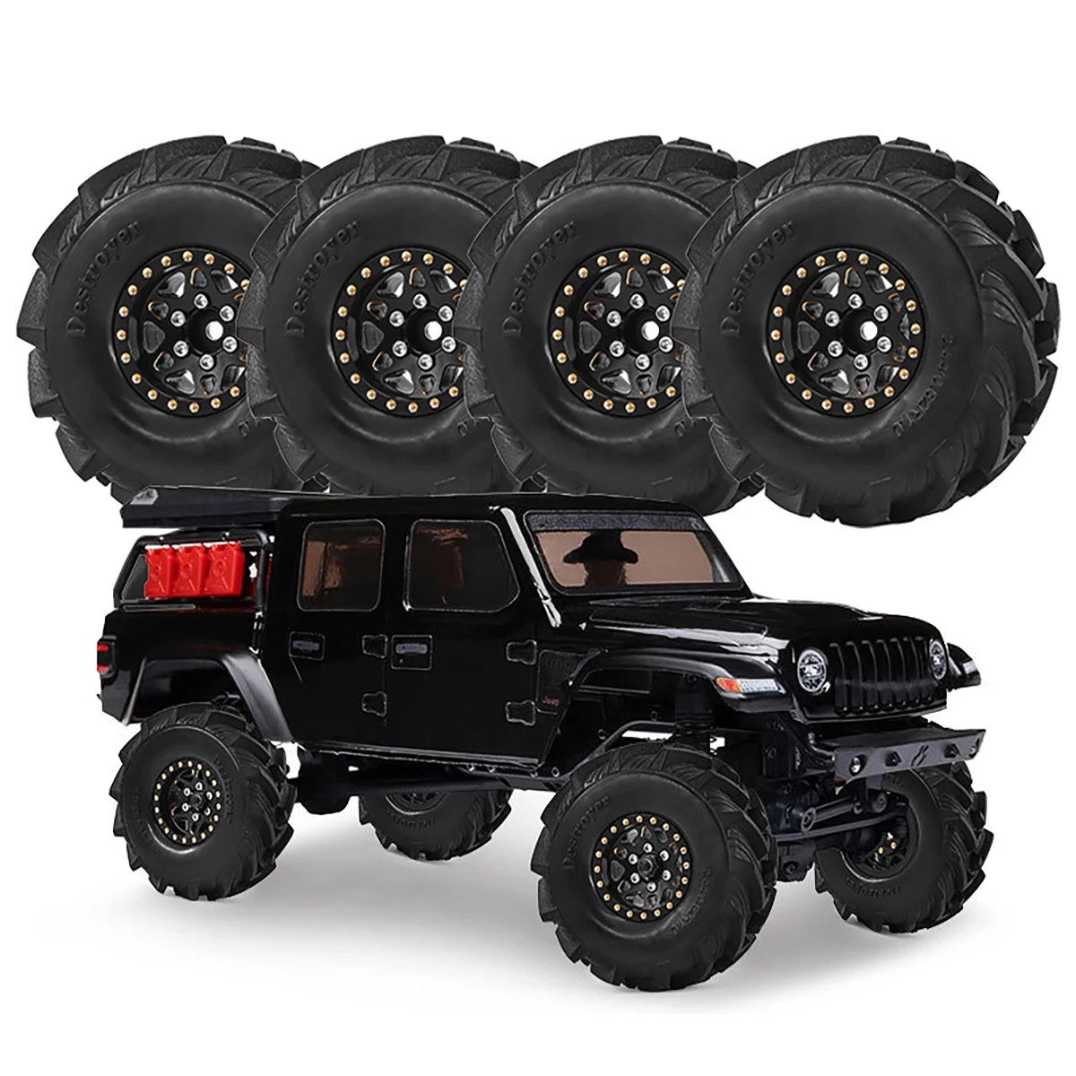 

1.0 inch Brass Beadlock Wheel & Rubber Tire Set for 1/18 1/24 TRX4M Ascent-18 Axial SXC24 FMS RC Crawler Upgrade Parts
