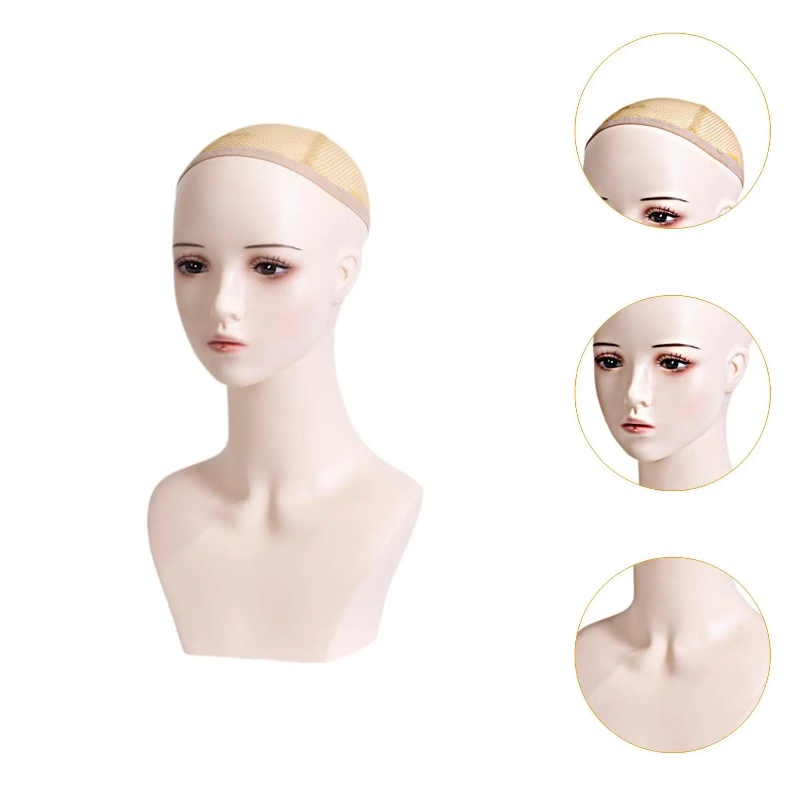 Necklace Display Mannequin Head, Hair Display Holder ,Portable Wig Display Stand,Hat Holder Rack for Hairpieces Eyeglasses