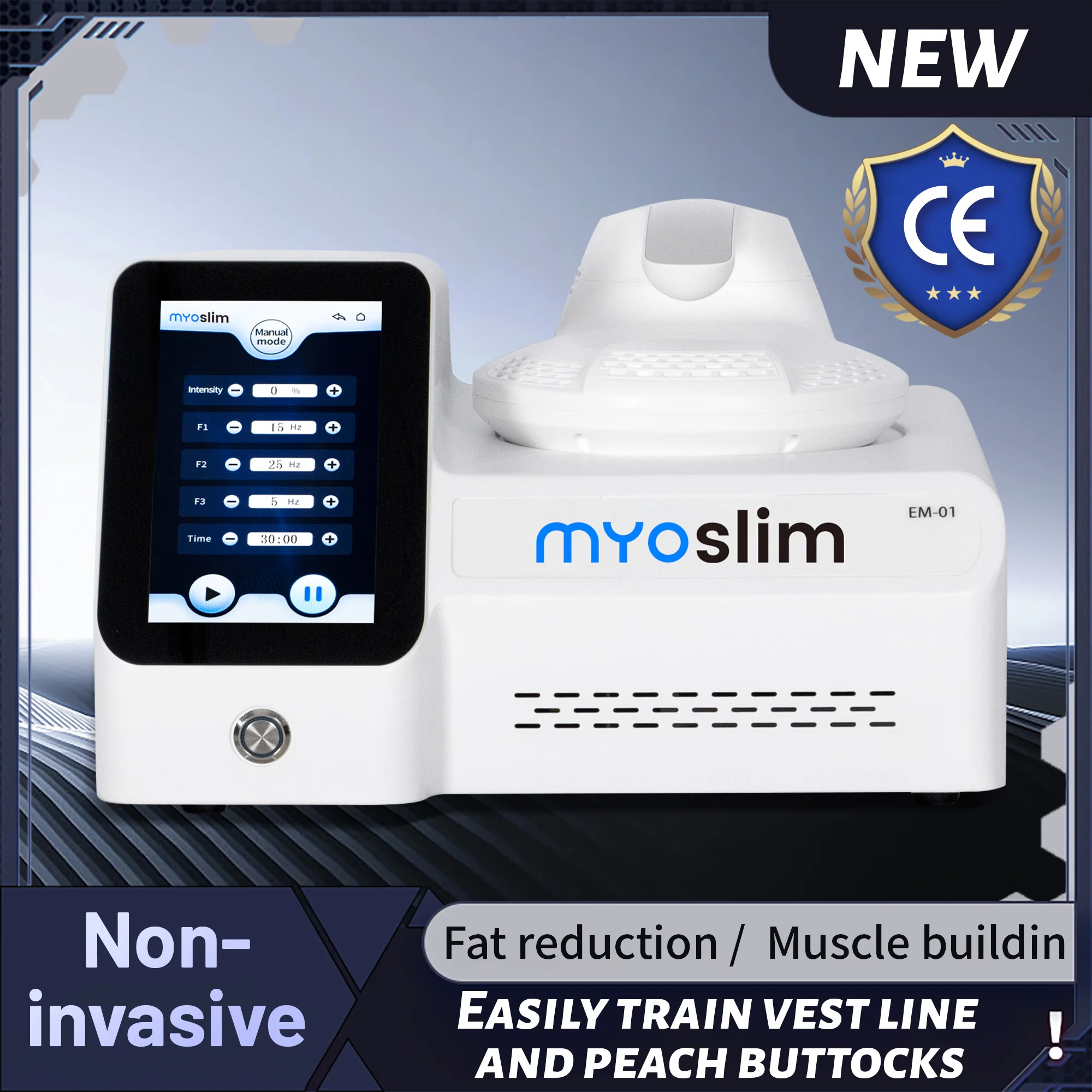 

MYOslim New Hi-Emt RF Portable Muscle Slimming and Weight Loss Engraving Body Sculpting Machine Salon