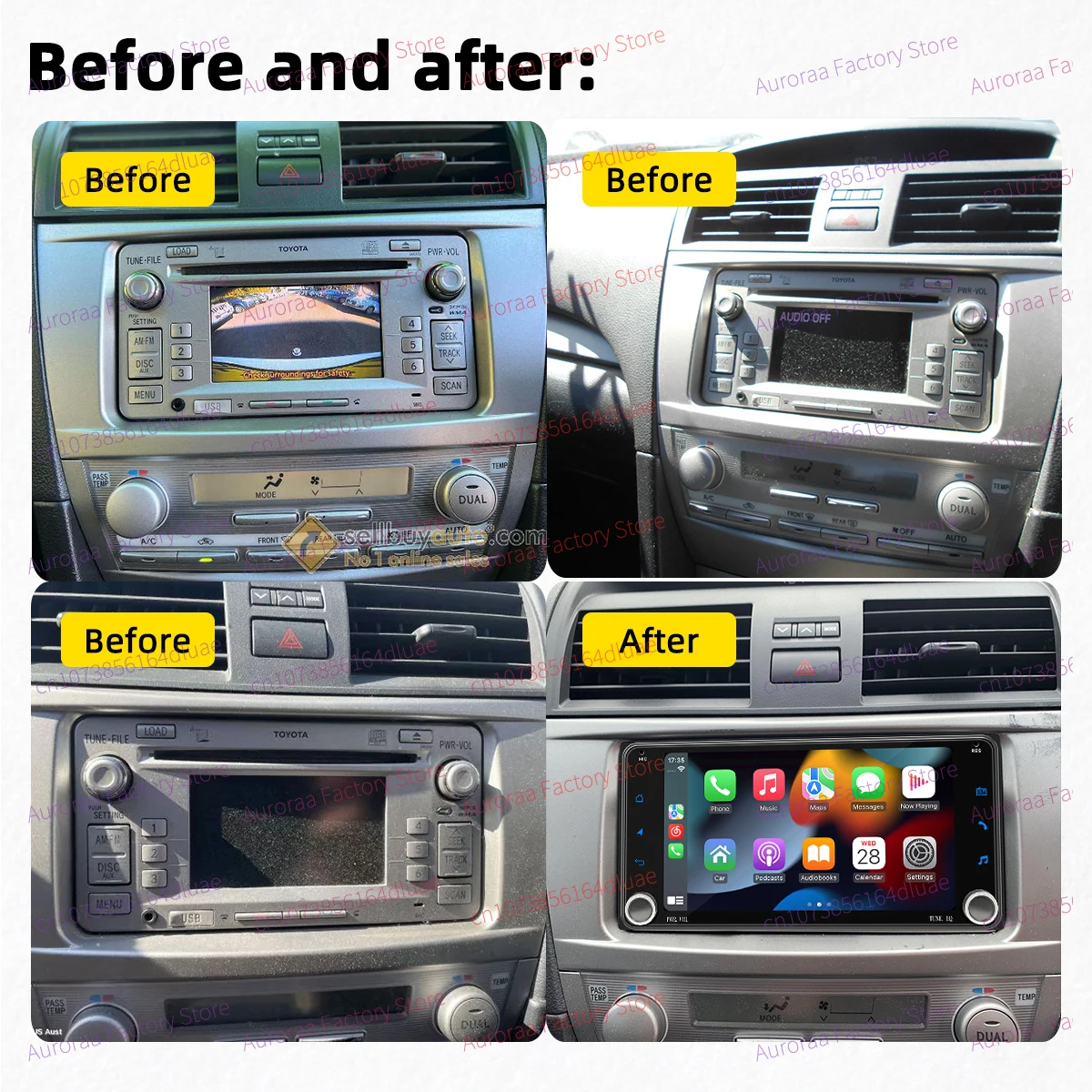 2 Din راديو أندرويد سيارة الوسائط المتعددة لتويوتا أوريون 2006-2011 7 "شاشة نظام تحديد المواقع BT WIFI اللاسلكية Carplay Autoradio وحدة رأس ستيريو