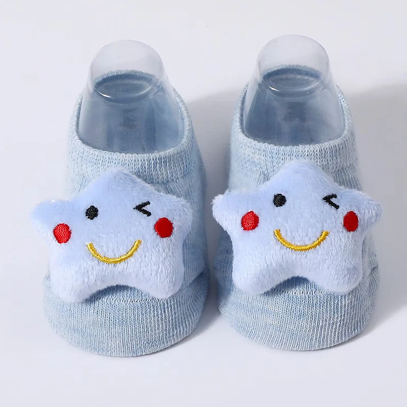 

Baby's Non-slip Floor Socks For Toddler Kids Boys Indoor Activities Learn To Walk Ankle Socks 0-1Year