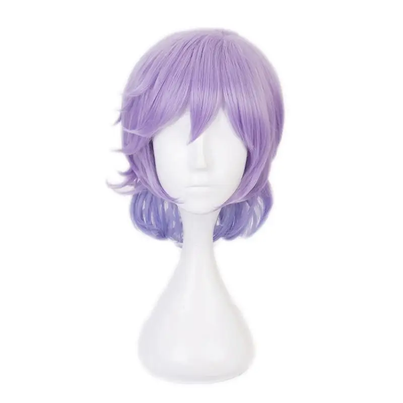 Game Twisted-Wonderland Epel Felmier Cosplay Wig Bluish Violet Gradation Short Hair Heat Resistant Synthetic Halloween Party