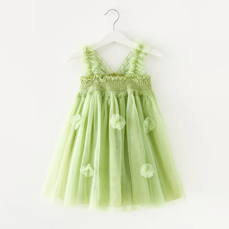 Fashion Sweet Dress For Baby Girl Clothes Rainbow Angel Wings Fairy Princess Cute Flower Ball Decoration Dress Kid Party Costume