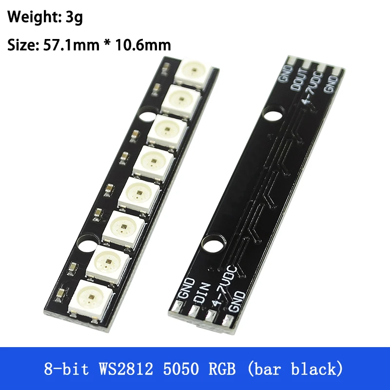 8*1Bit 8 Bits WS2812 WS 2811 5050 RGB Full LED Lamp Panel Module 5V WS2812B Rainbow LED Precise For Arduino 8 Channel Lights