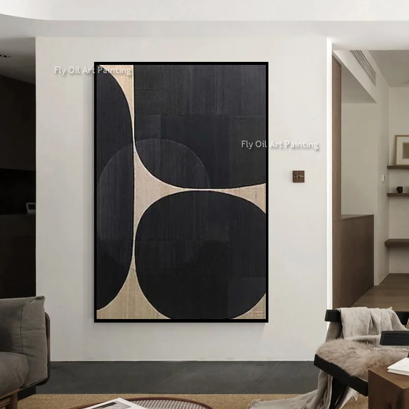 Original Hand‑Painted Mark Rothko Style Abstract Oil Painting, Modern Geometric Vertical Large Canvas Wall Decoration