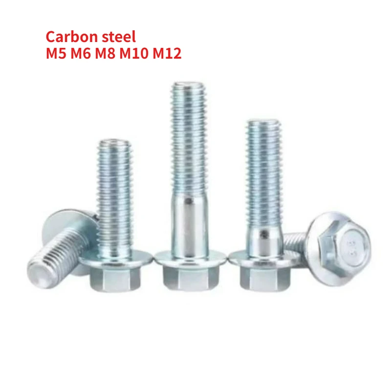 5-60pcs M5 M6 M8 M10 M12 Grade 8.8 Blue White Zinc Full/Half Thread External Hex Hexagon Flange Bolt Screws with Pad GB5787