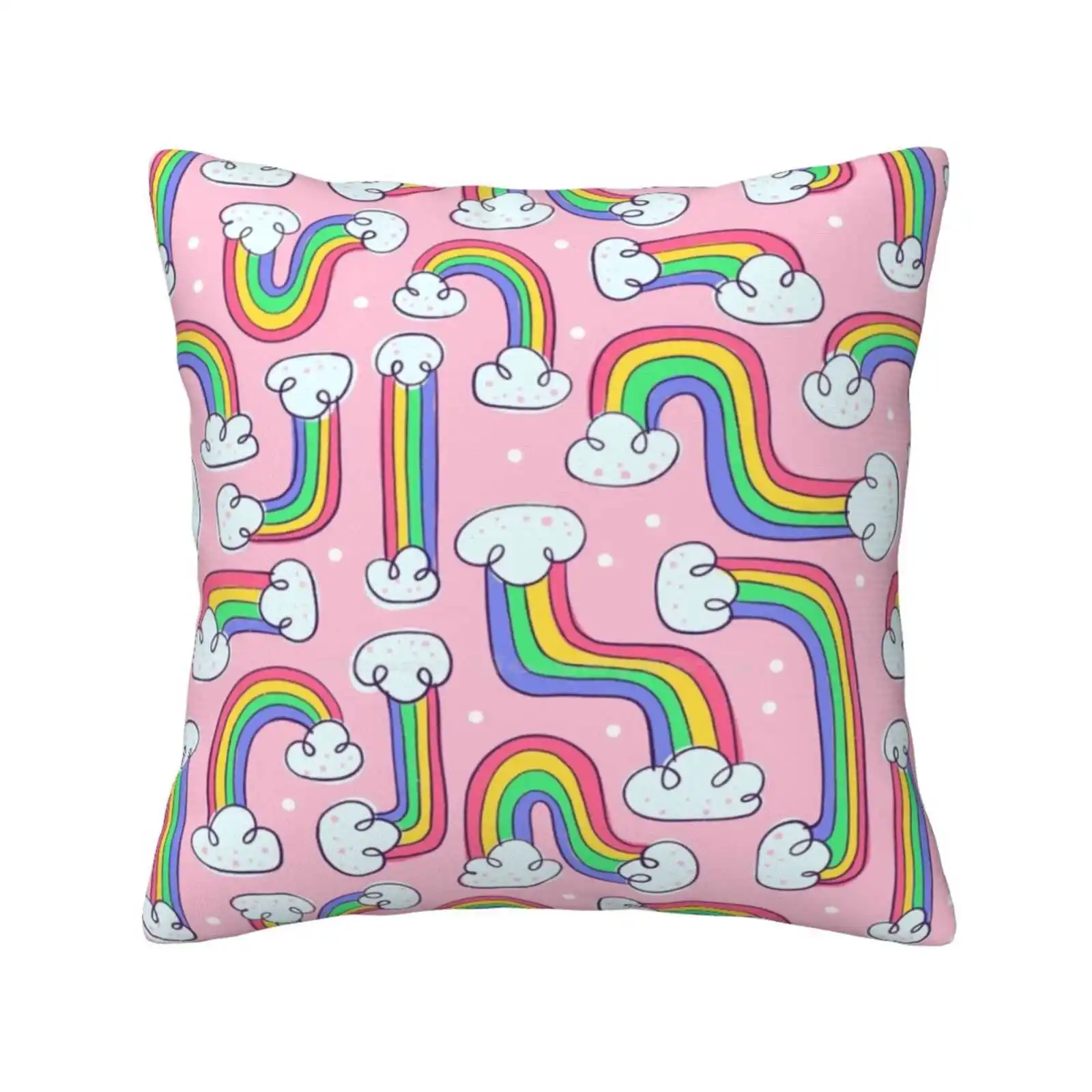 Curvy Rainbows Bedroom Office Hug Pillowcase Pride Rainbows Pattern Repeat Creative Cute Kids Adults Red Yellow Green Blue