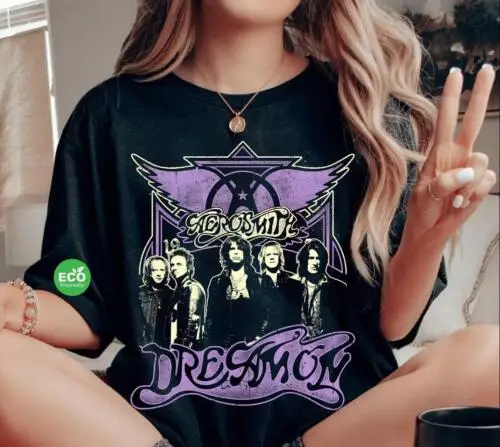 

Vtg Aerosmith Dream on Band T-Shirt Black Cotton Unisex all size For Fans