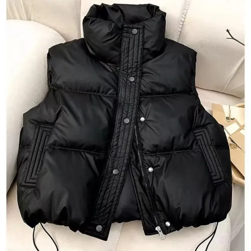 

Women's Clothing Winter Vest New Starry Sky Diamonds Heat-set Diamonds Dark Spicy Girl Vest Waistcoat Sleeveless Cropped Jacket