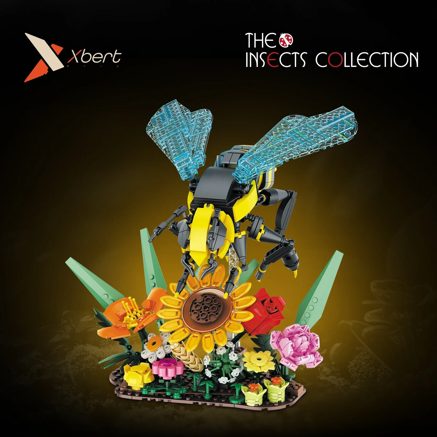 

750PCS Insect Garden Flower Bee Building Blocks Collecting Model Bricks Educational Construction Toy Birthday Gift for Girls