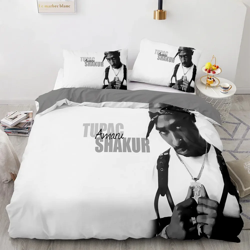 

3D Print 2Pac Bedding Set Single Twin Full Queen King Size Tupac Amaru Shakur Bed Set Aldult Kid Bedroom Duvetcover Sets