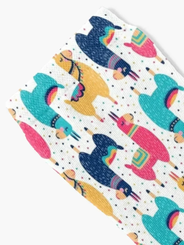 Llama Colorful animal animals funny pattern Socks cool Toe sports new year Socks For Man Women's