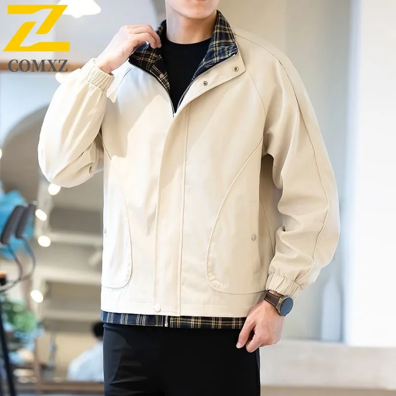 

COMXZ Men Jackets Fake Two Piece Cotton Outdoor Travel Camping Comfortable Hiking Outerwear Breathable Walking Cycling Overcoat