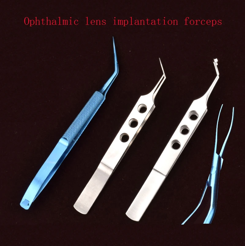 Instrumentos microcirúrgicos oftálmicos, Crystal Substituição Forceps para Cirurgia Plástica Cosmética, Punho plano, Cabeça redonda, Pato