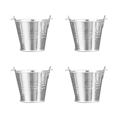 Vasos de plantas interiores para crianças, mini balde, recipiente de flores, artesanato de ferro, tambor compacto, metal pequeno, suculentas para criança, 4 PCs