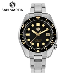 San Martin 2023 nuovo 44mm Vintage MM300 orologio da immersione da uomo NH35 quadrante dorato zaffiro meccanico automatico impermeabile 300 M C3 Reloj