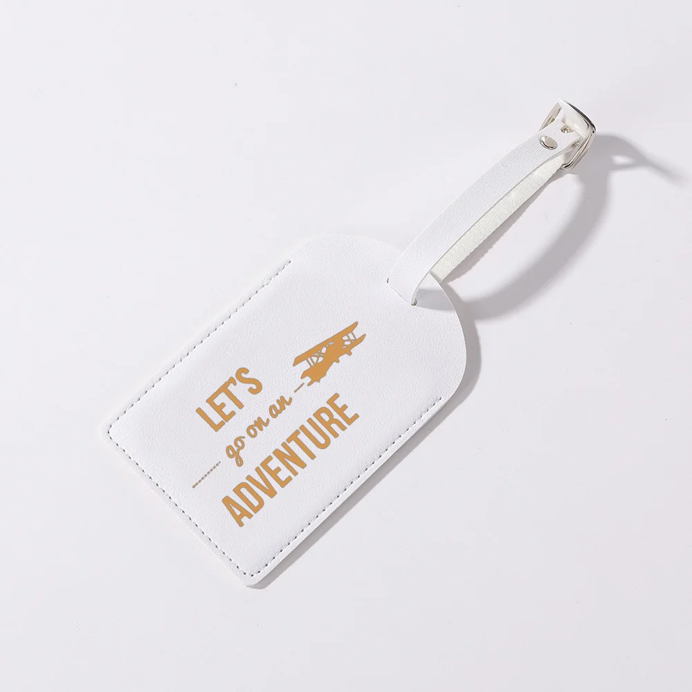 And So The Adventure Begins Women Men Leather Luggage Tag Suitcase Identifier Label Baggage Boarding Bag Tag Travel Accessorie