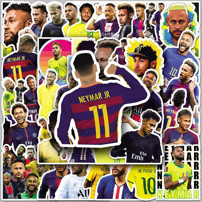 

Bandai 50PCS Soccer Player Neymar Stickers Phone Trunk Refrigerator Waterproof Anime Stickers Anime Figure Image Toys Sticker