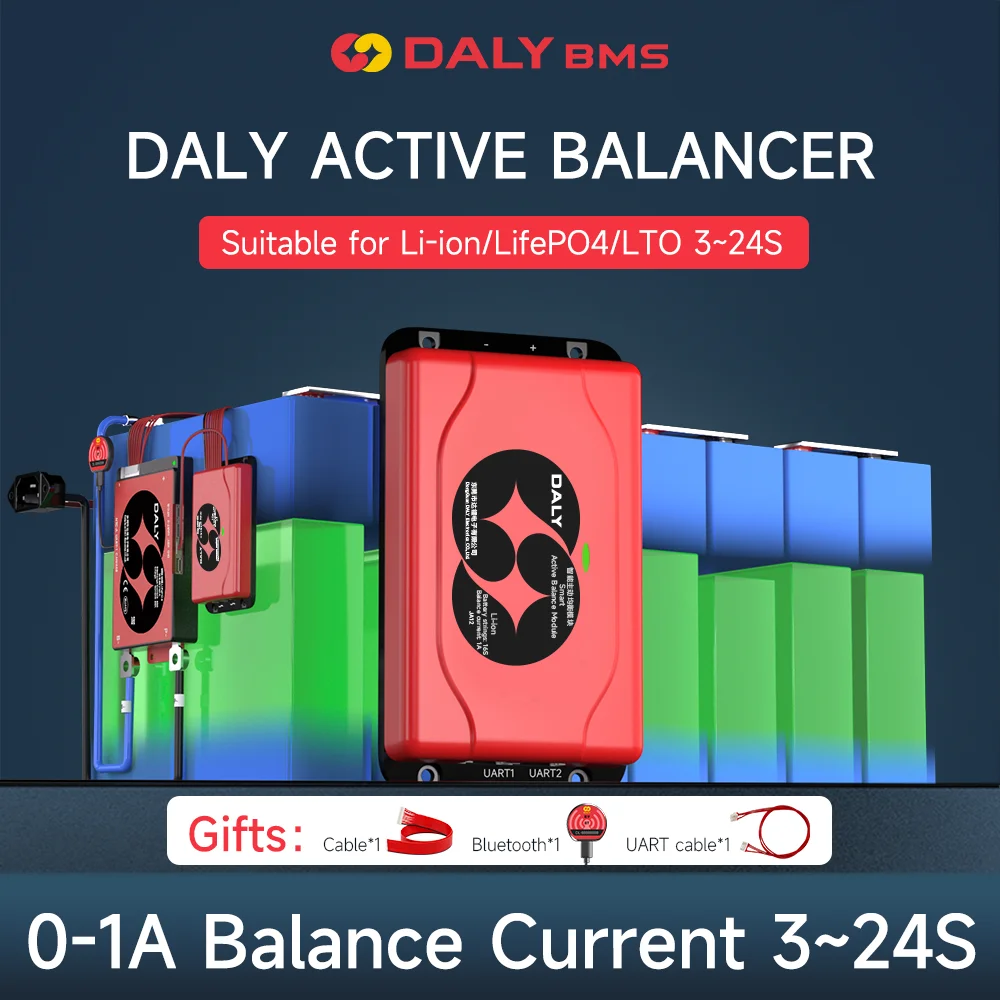 DALY 1A Active Balancer Lifepo4 4S 8S 16S Equalizer Li-ion BMS Battery Balancer 3S 4S 7S 8S 24V 10S 12S 14S 20S