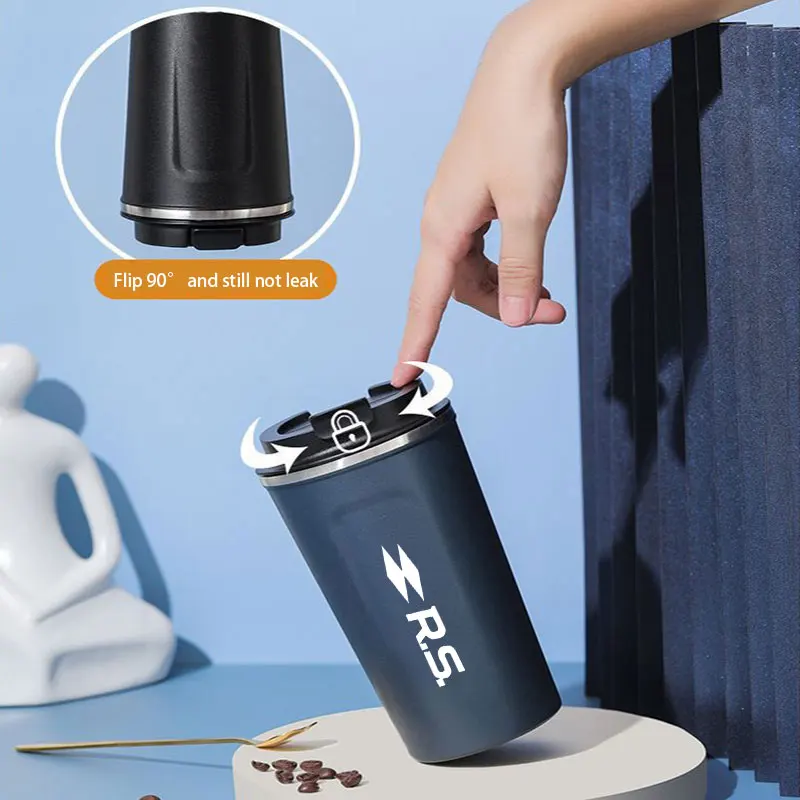 Car Stainless Steel Temperature Display Coffee Cup Thermal Mugs For Renault RS Line Clio Megane Scenic laguna Logan Koleos