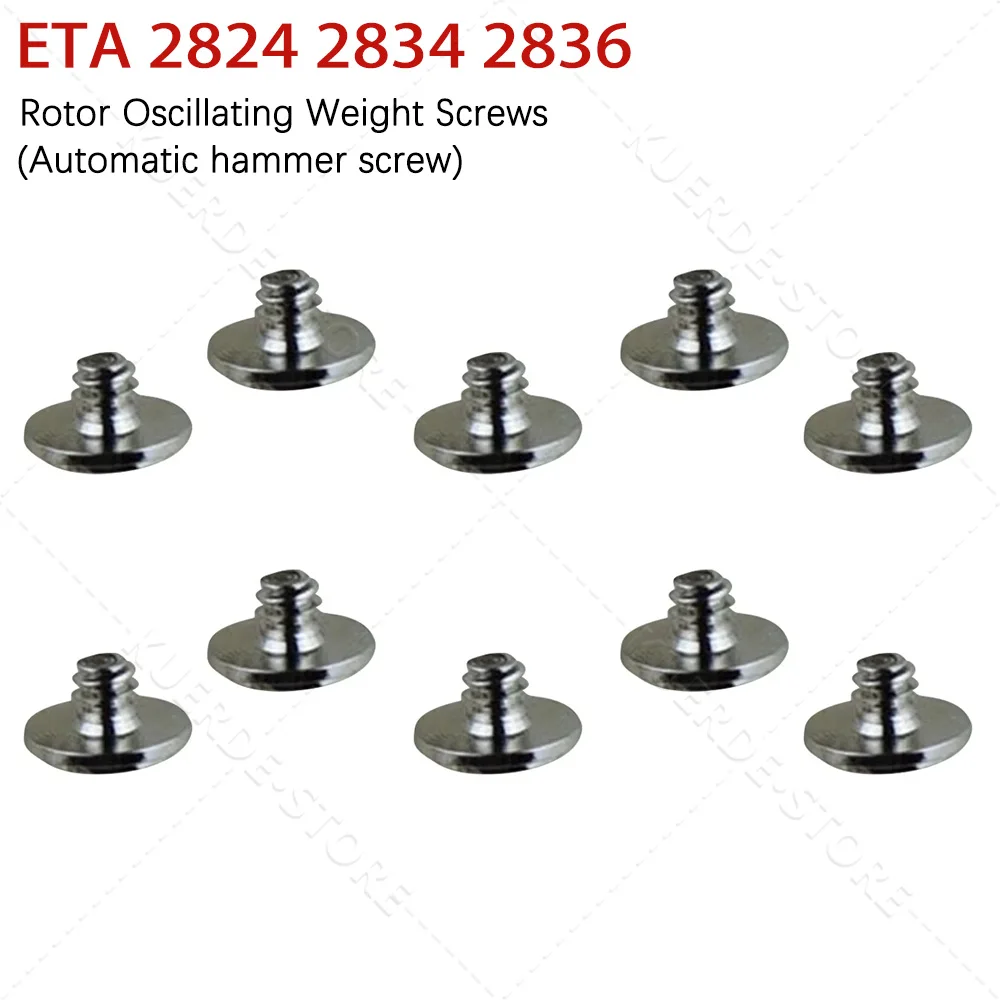 10 Stück Uhrenschrauben für ETA 2824 2834 2836 Uhrwerk, Uhrenzubehör, Rotor, Schwungmassenschrauben, Ratschenrad-Schraubenteile