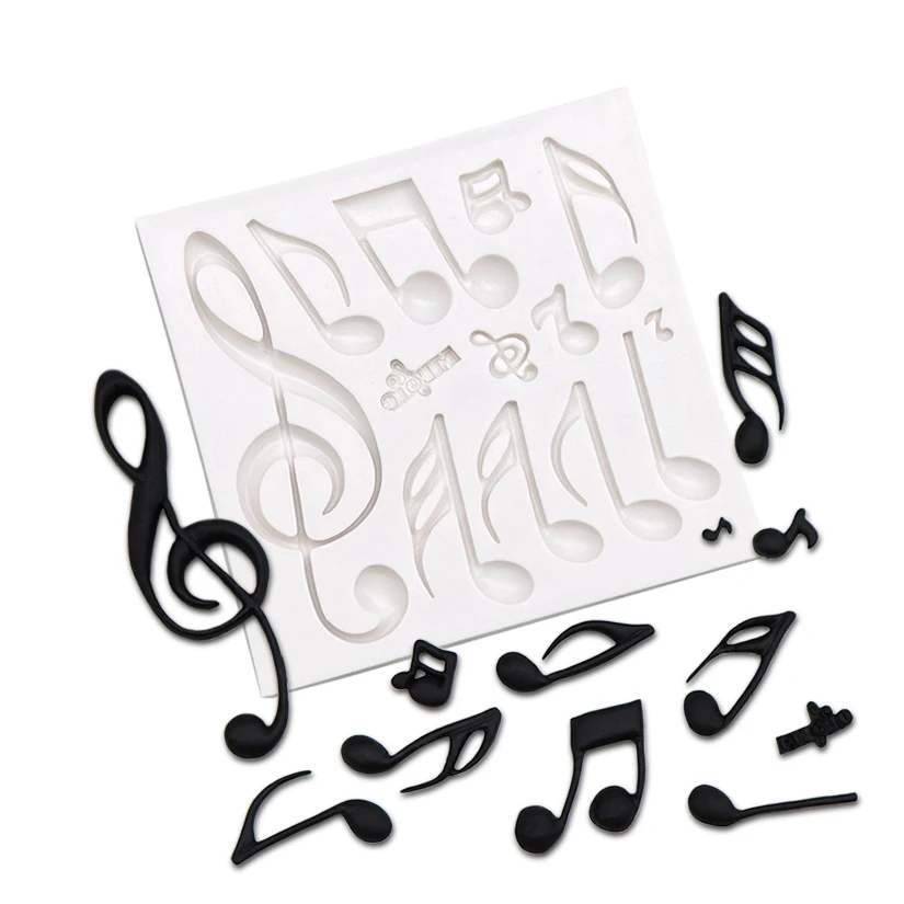 Musical Note Shape Silicone Simulation Sandwich Cake Mousse Ice Cream Chocolate Mold, Fondant Cake Decorating Tools