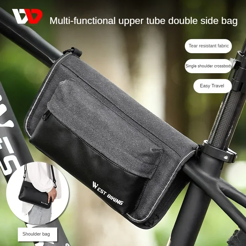 

West Rider Multifunctional Bicycle Top Tube Bag, Crossbody Bag, Shoulder Bag, Tear-resistant Portable Cycling Bag Equipment