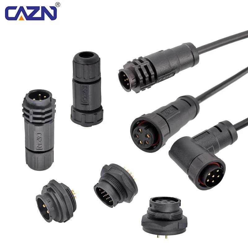 E13 Bayonet Socket Receptacle Quick Lock 2-18 Pin Male Female Front Rear Mounting Solder PCB IP68 for Outdoor Lighting Panel