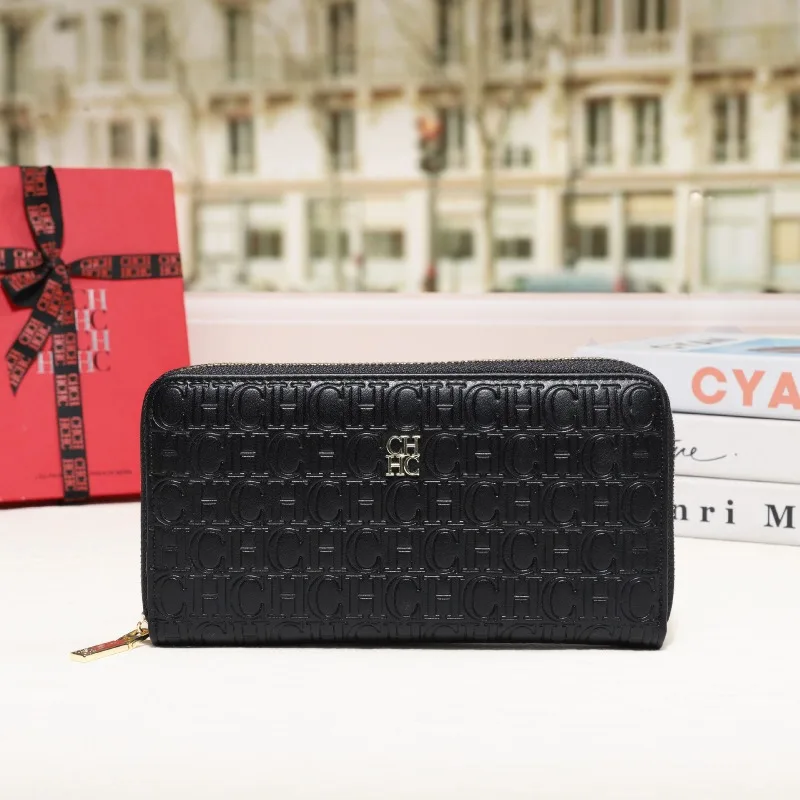 محفظة بسحاب للنساء، محفظة كلاسيكية طويلة محمولة باليد، حامل بطاقات، محافظ أصلية من ماركة كارولينا هيريرا للنساء #1