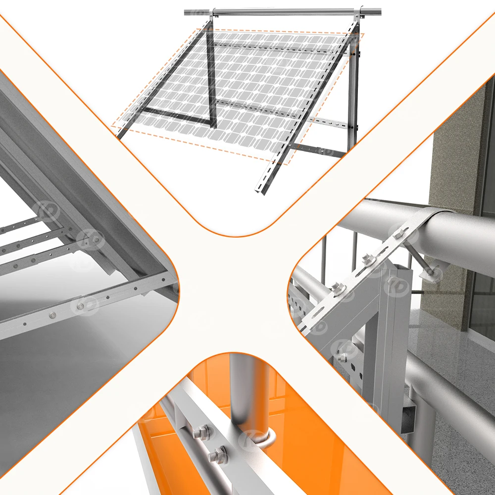 Balcony Mounted Solar Bracket Adjustable Triangle Solar Bracket Roof Ballast Solar Bracket For Balcony Energy Storage System