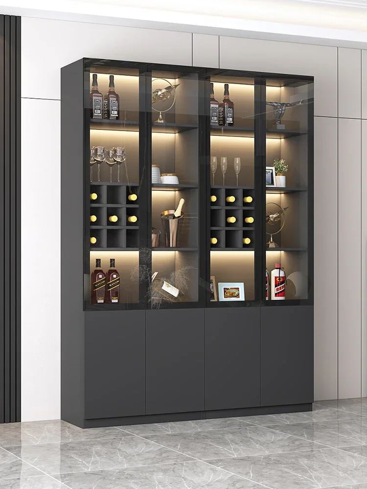 

Modern Simple Home Small Wine Cabinet Glass Door Dining Side Display Luxury Custom Bar Cabinet Meuble Vin Wine Cabinet Furniture