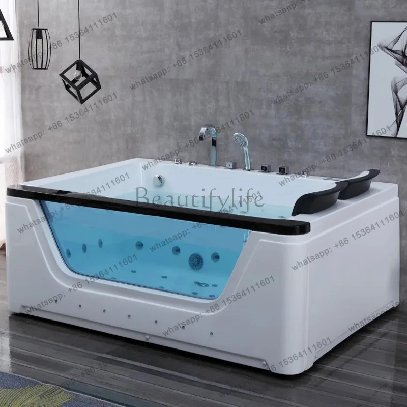 Great waterfall surfing jacuzzi acrylic small apartment, household constant temperature freestanding bathtub