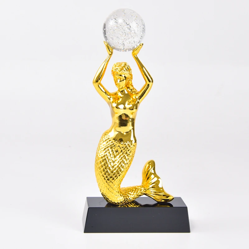 

Hot selling multicolor fine workmanship household mermaid metal ornaments