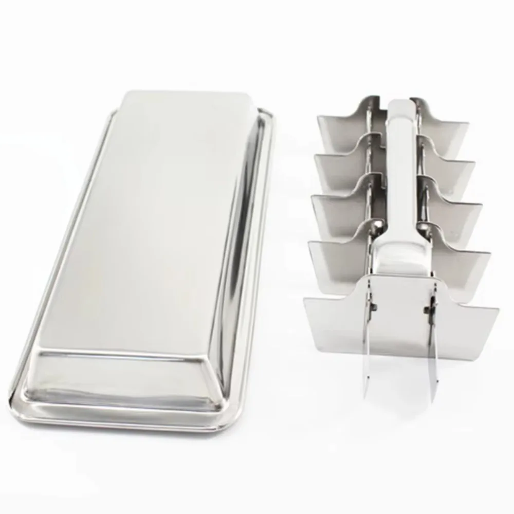 Práctica bandeja para cubitos de hielo de acero inoxidable, molde rectangular con compartimentos móviles para cubitos de hielo, congelación rápida, fabricador de cubitos de hielo de 18 cavidades para bebidas