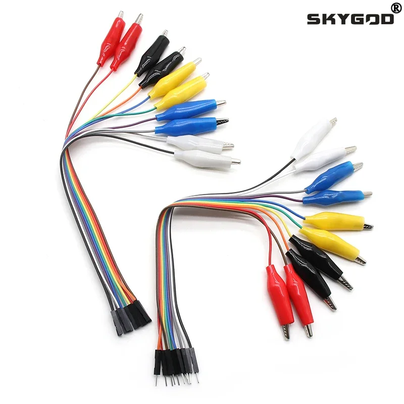 Double Head Alligator Clip Jumper Cable DIY Connection Male and Female 20cm 30cm 10pins Alligator Clips Test Wire Jumpers