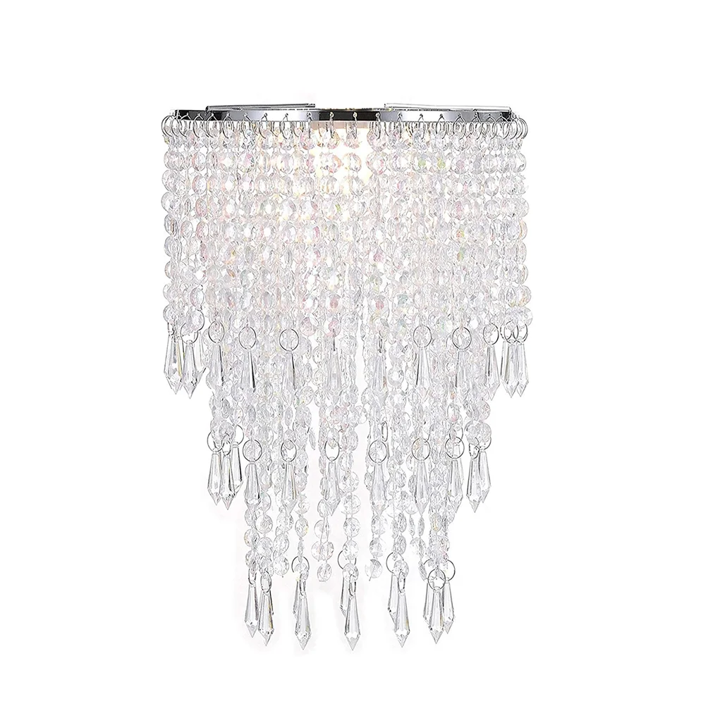 Chandelier Light Shade for Ceiling Pendant Light, Easy Fit Crystal Lamp Shade Lampshade for Bedroom, Living Room, Wedding