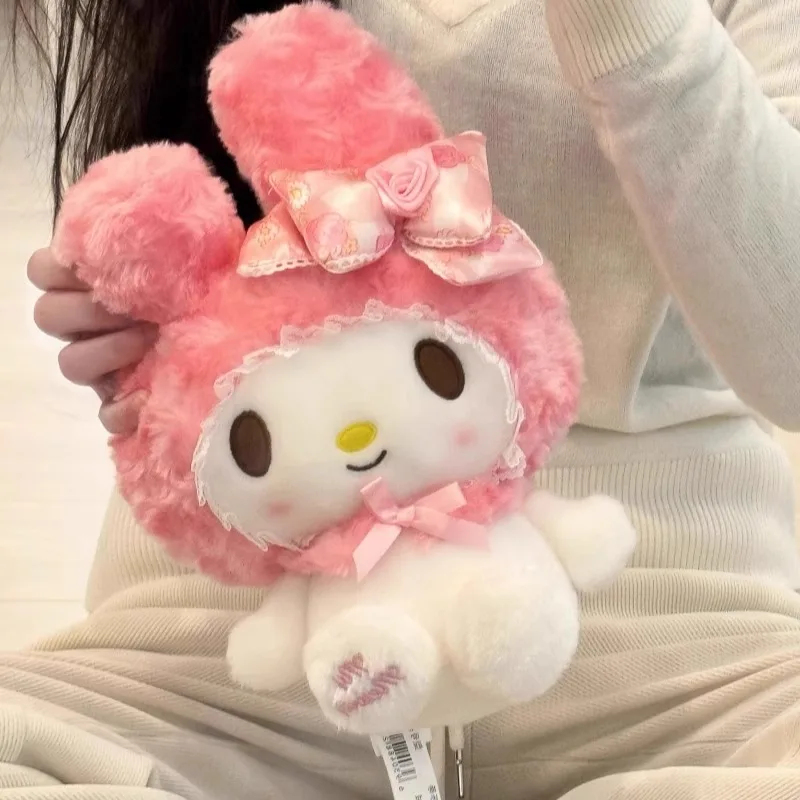 30CM Echte Sanrio Rose Serie Hallo Kitty Melody Stofftier Plüsch Spielzeug Peluche Anime Puppe Geburtstag Weihnachten Geschenk Für mädchen