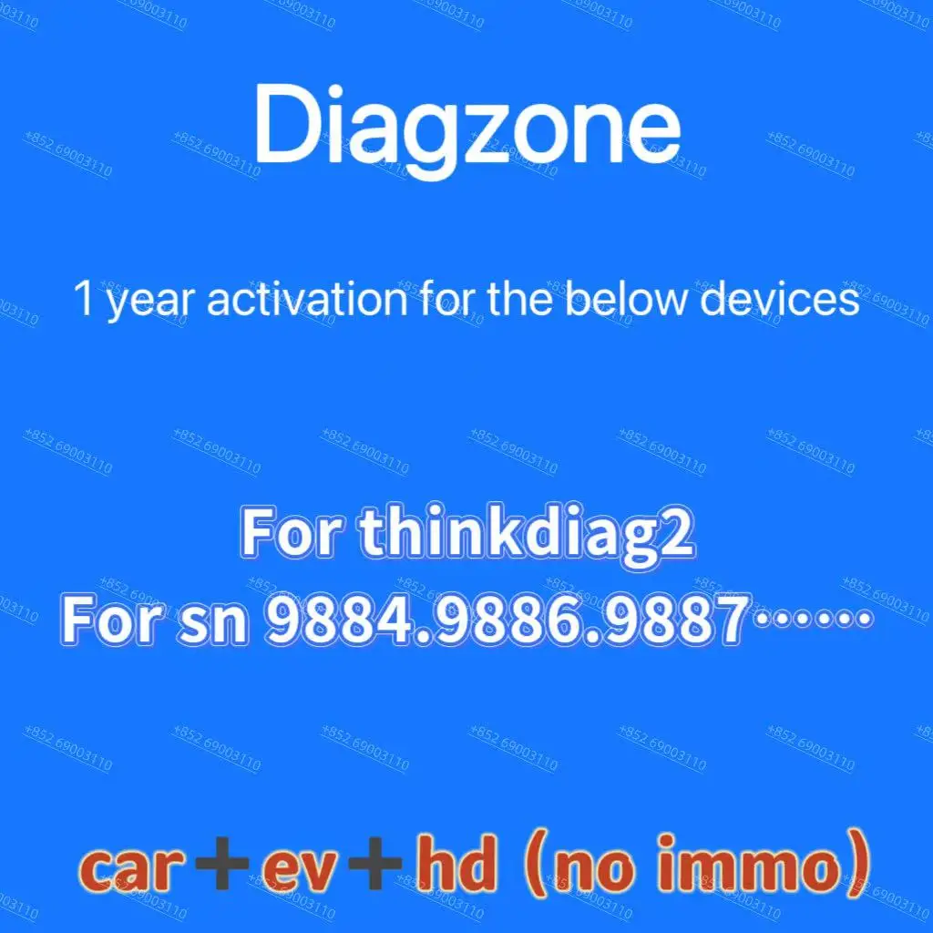 اشتراك لمدة عامين لمدة عامين، سيارة تفعيل برنامج Diagzone Pro + شاحنات EV + HD لـ Thinkdiag1/ 2 لـ Ediag لـ Thinksafe......