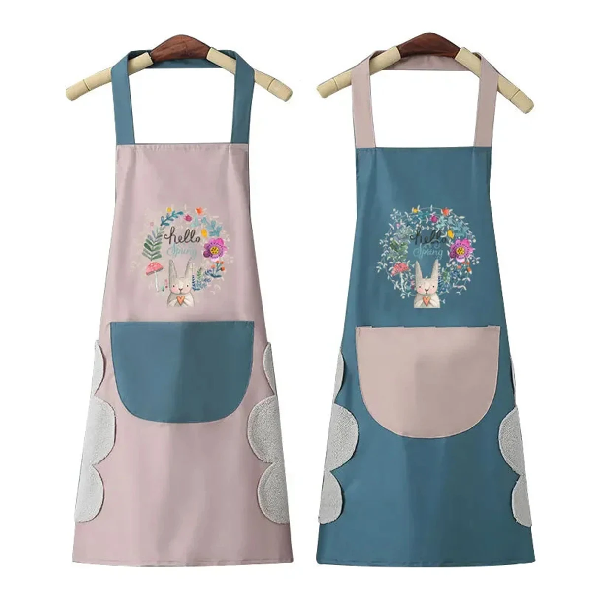 Hand-wiping Kitchen Household Cooking Apron Oil-proof Waterproof Men Women Adult Waist Fashion Coffee Overalls Wipe Hand Apron 