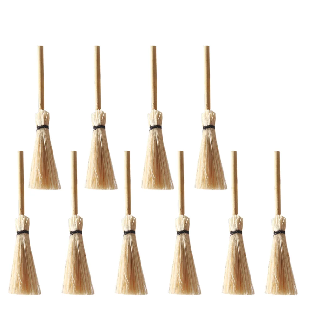 12 Pcs Toy Mini Broom Child Decor House Kids Flying Natural Bamboo Crafts Miniature Adornment