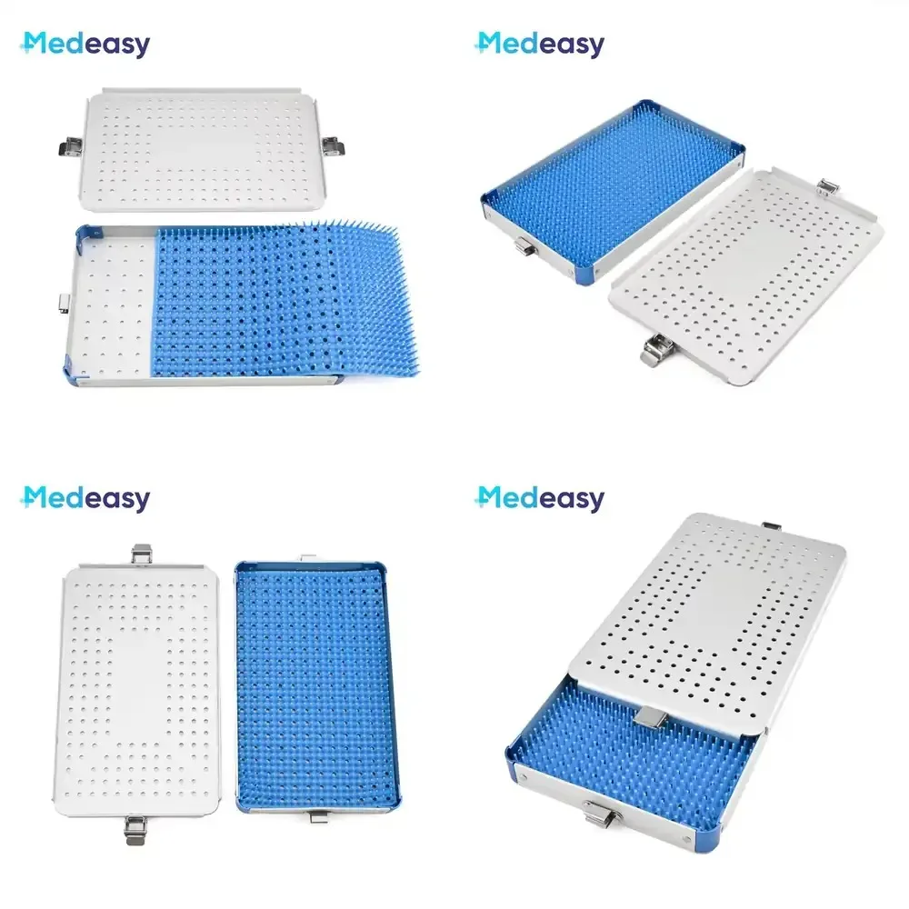 

2026 Hot Selling Factory Price Aluminium Alloy Sterilization Box with Silicone Pad Autoclave Sterilization Tray for Medical