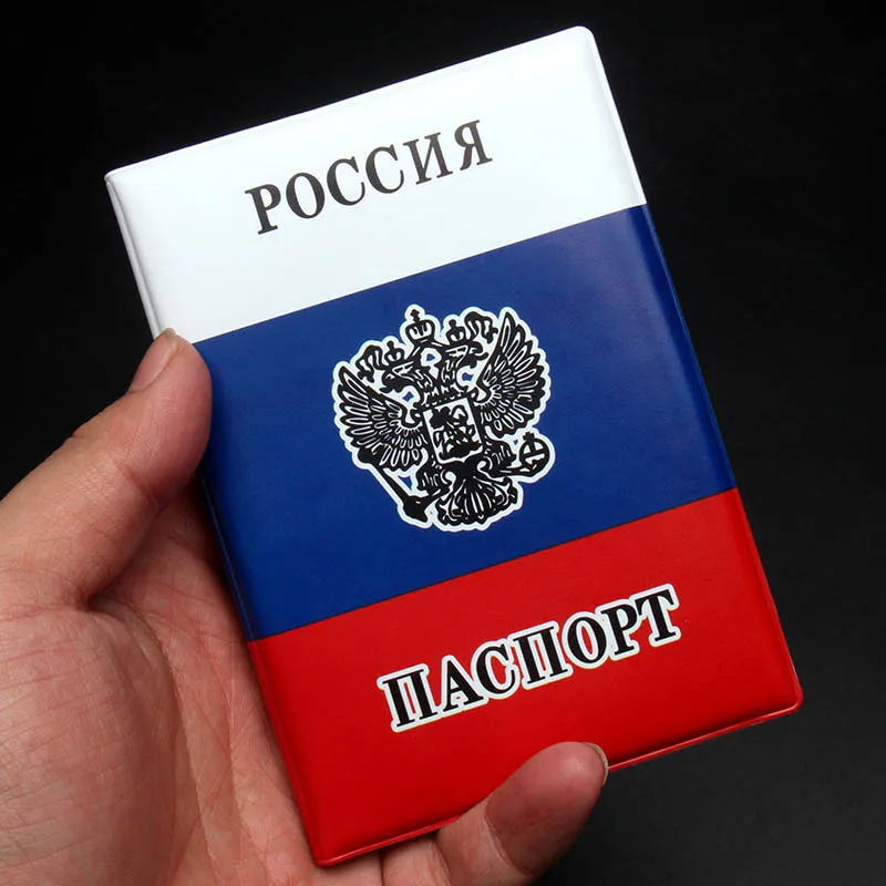 Sampul Paspor Rusia Tempat Paspor Pria Wanita Sampul Kulit PU CCCP USSR untuk Paspor Organizer Perjalanan Rusia