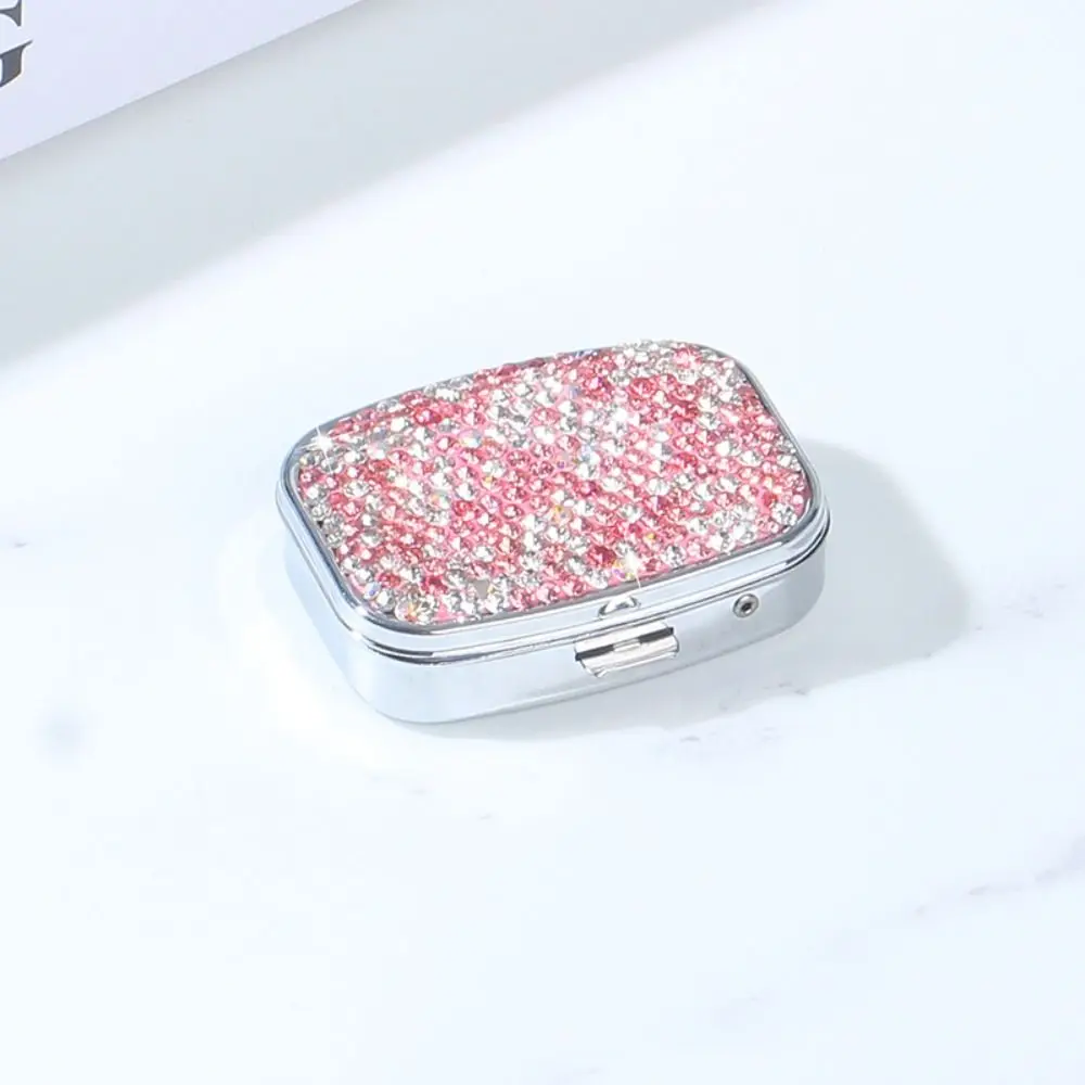 con portagioie tempestato di strass a specchio HD Simpatico organizer sigillato impermeabile Mini portapillole Kawaii multifunzionale per medicinali