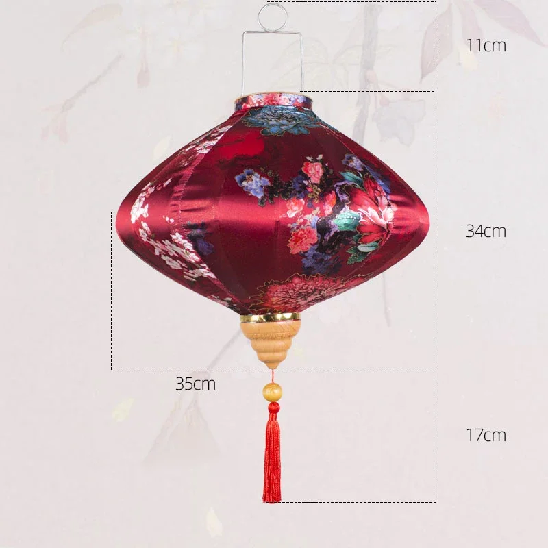 30 cm pioenroos bloemmotief midden herfst lantaarn Vietnam Chinese retro zijden lantaarns voor nieuwjaarsfeest bruiloft hangend decor