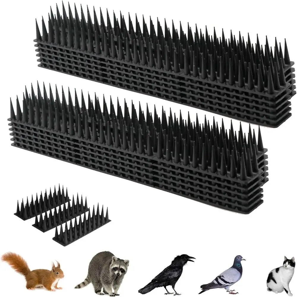 

8/12pcs Anti Climb Bird Scarer Repeller Waterproof Rectangle Anti Bird Spike Strip Reusable Durable Bird Defender Spikes