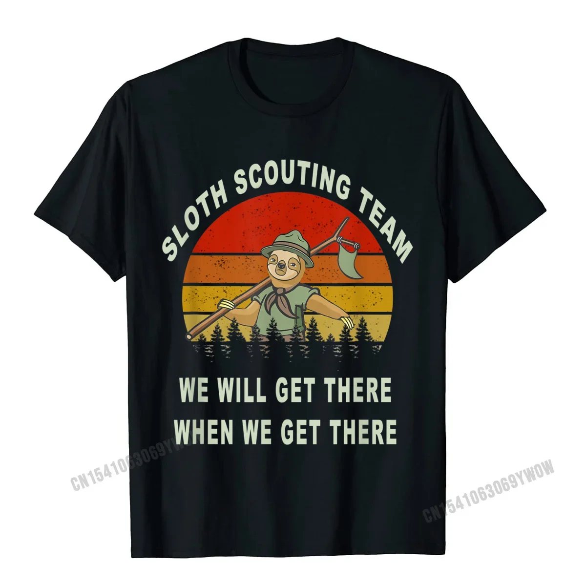 Sloth Scouting Team Camping Scout senderismo Vintage bandera camiseta Camisas hombres Top camisetas Fitness apretado camiseta fresca para hombres