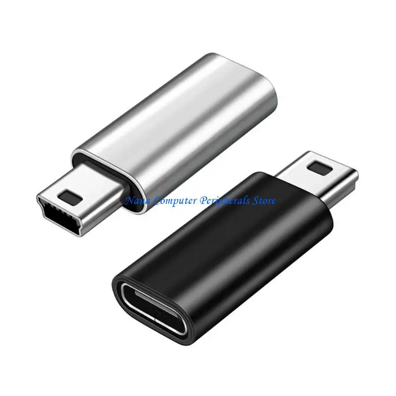 F68C 미니 USB에서 USB C ADAPTER 타입 C 암에서 미니 USB 남성 컨버터 충전 어댑터 480mbps 노트북 전화 노트북