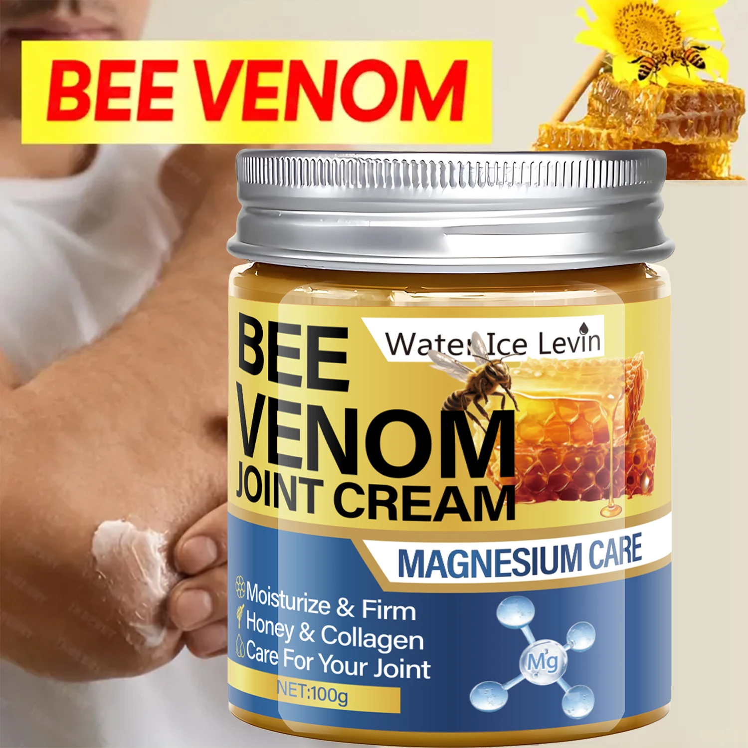 كريم مفصل سم النحل مع المغنيسيوم والعسل - يرطب ويشد ويهتم المفاصل، تركيبة خفيفة للبشرة المرنة #3